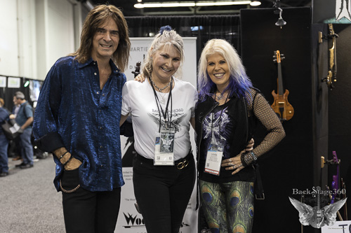 Mark Wood, C.J. and Laura Kaye at the Mark Wood Violin Booth. Namm 2019 ...